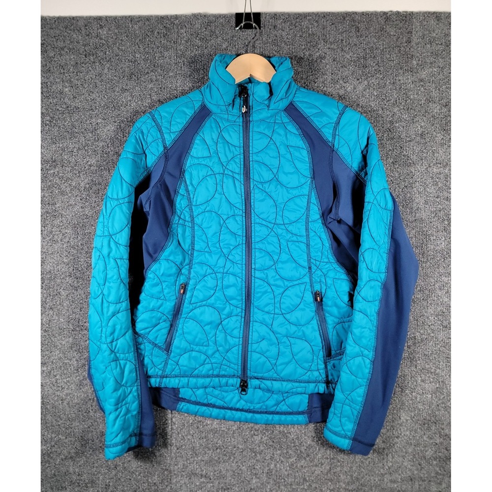 Kerrits Jacket Medium Womens Blue Quilted Softshell Equestrian Riding Full Zip